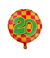 Helium Ballon 20 Jaar Gekleurd 46cm